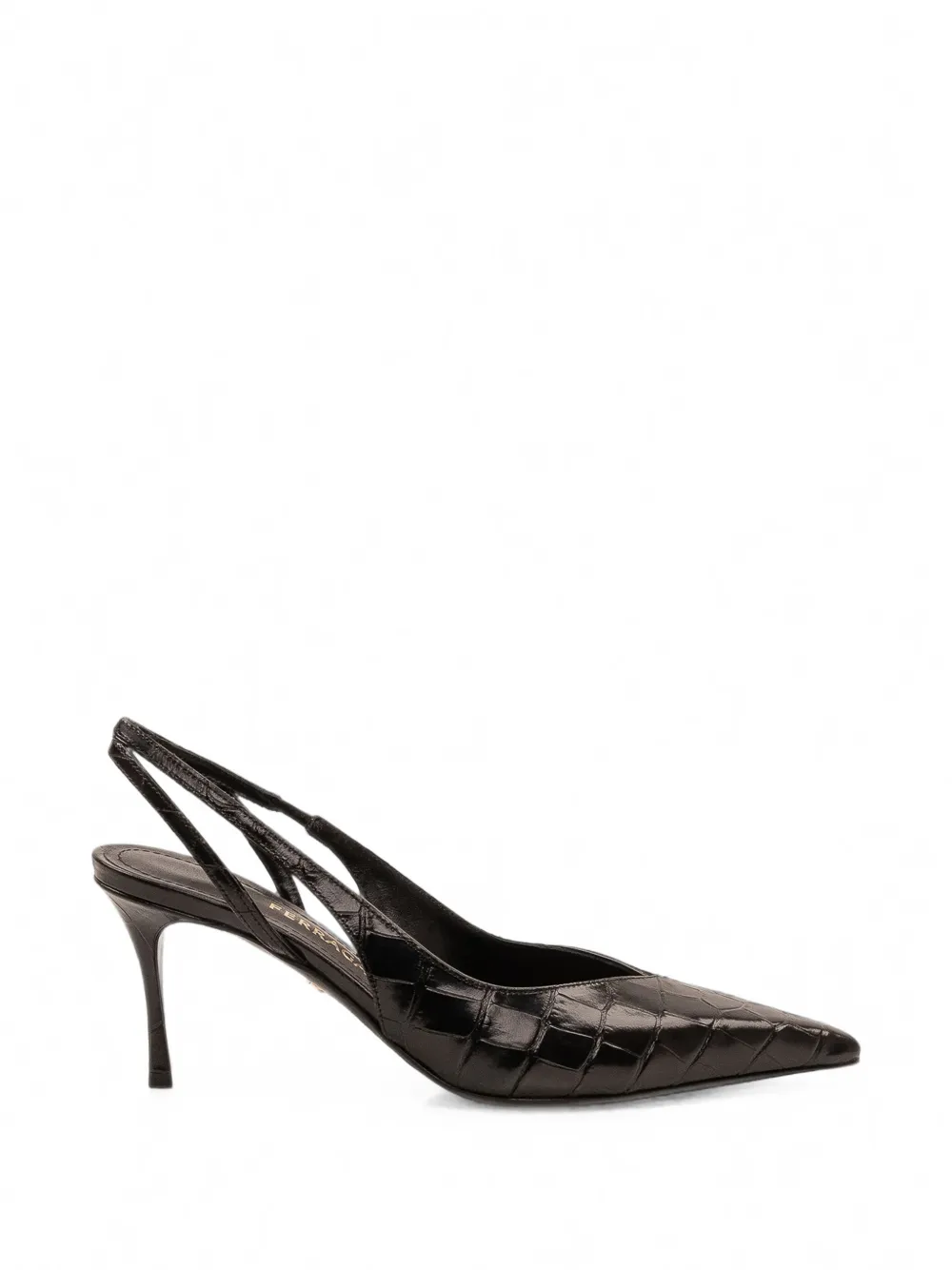 Ferragamo Dafne croc-effect slingback heeled pumps Zwart