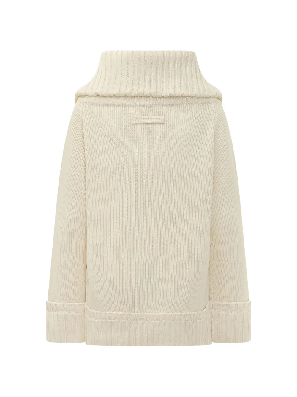 Victoria Beckham Geribbelde trui met brede kraag Wit