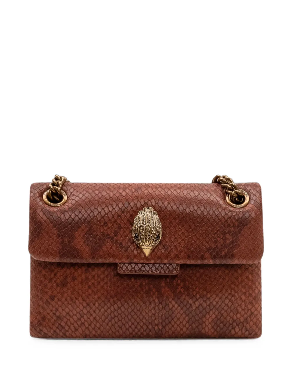 Kurt Geiger London Mini Kensington snakeskin-effect shoulder bag - Marrone