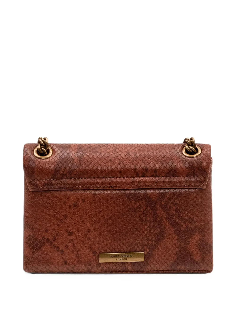Kurt Geiger London Kensington mini-schoudertas met slangen-effect Bruin