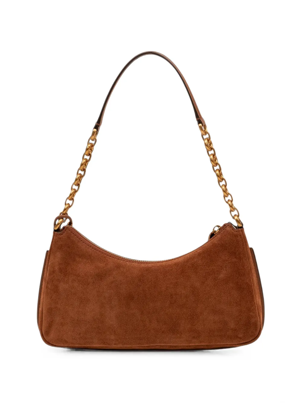 Michael Kors Medium Nolita handgeweven leren clutch met ketting Bruin