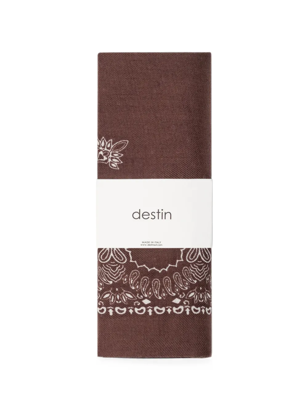 Destin Wollen bandana met paisley-print Bruin