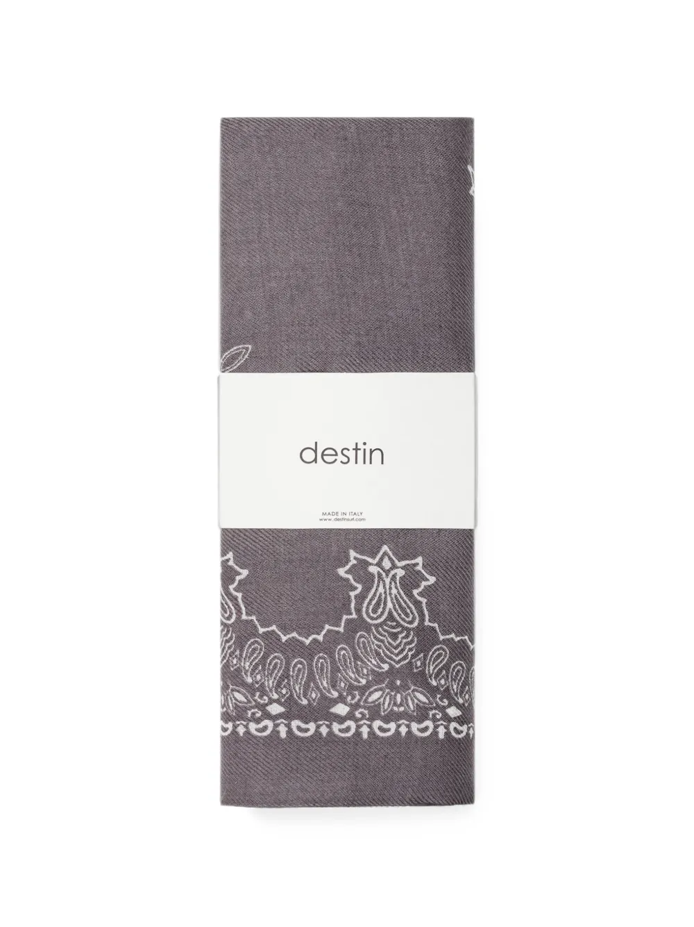 Destin Wollen bandana met paisley-print Grijs