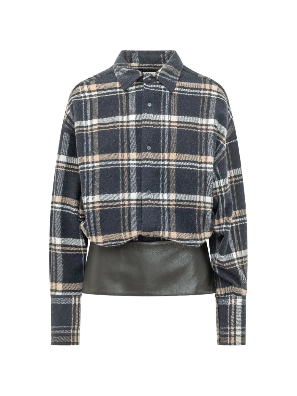 DARKPARK Barbara checked leather-panel shirt
