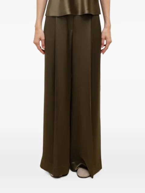 LESET satin-finish palazzo pants
