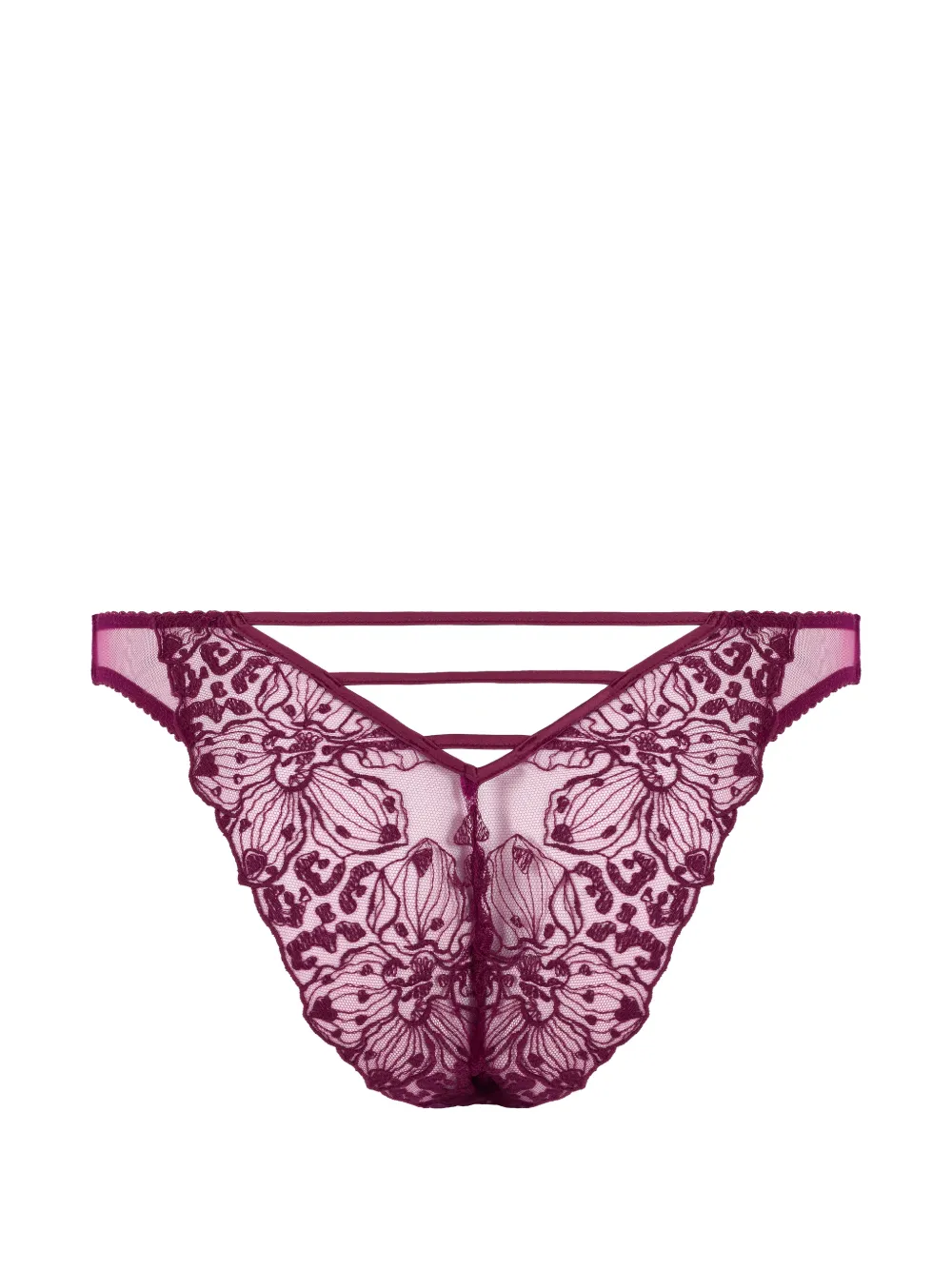 Fleur Of England Viola slip met geborduurde bloemen Paars