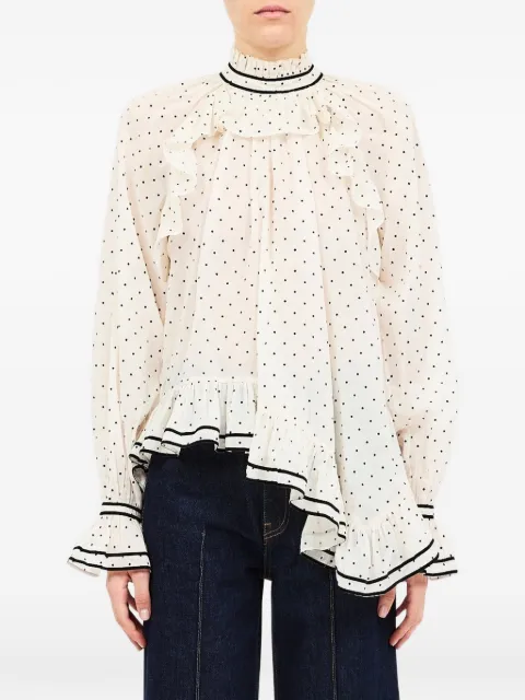Ulla Johnson Marcella polka-dot ruffled blouse