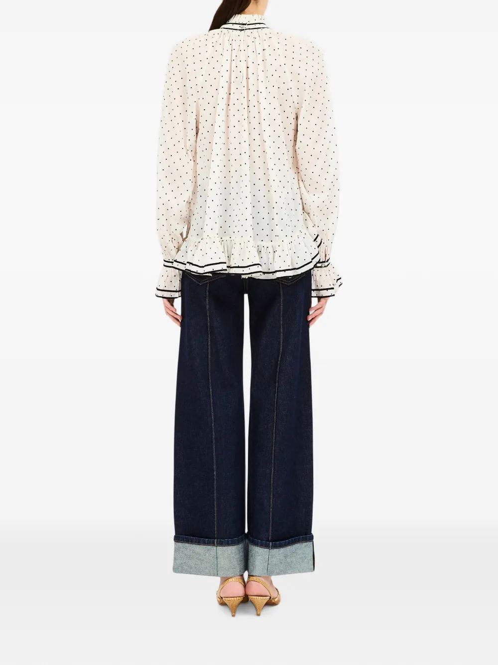 Ulla Johnson Marcella blouse met stippen en ruches Wit