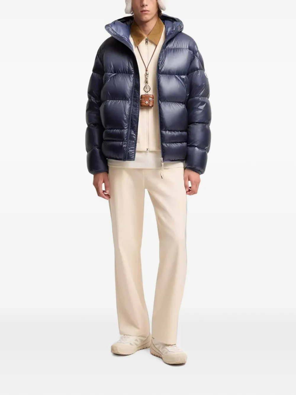 Moncler Anapo quilted hooded jacket Blauw
