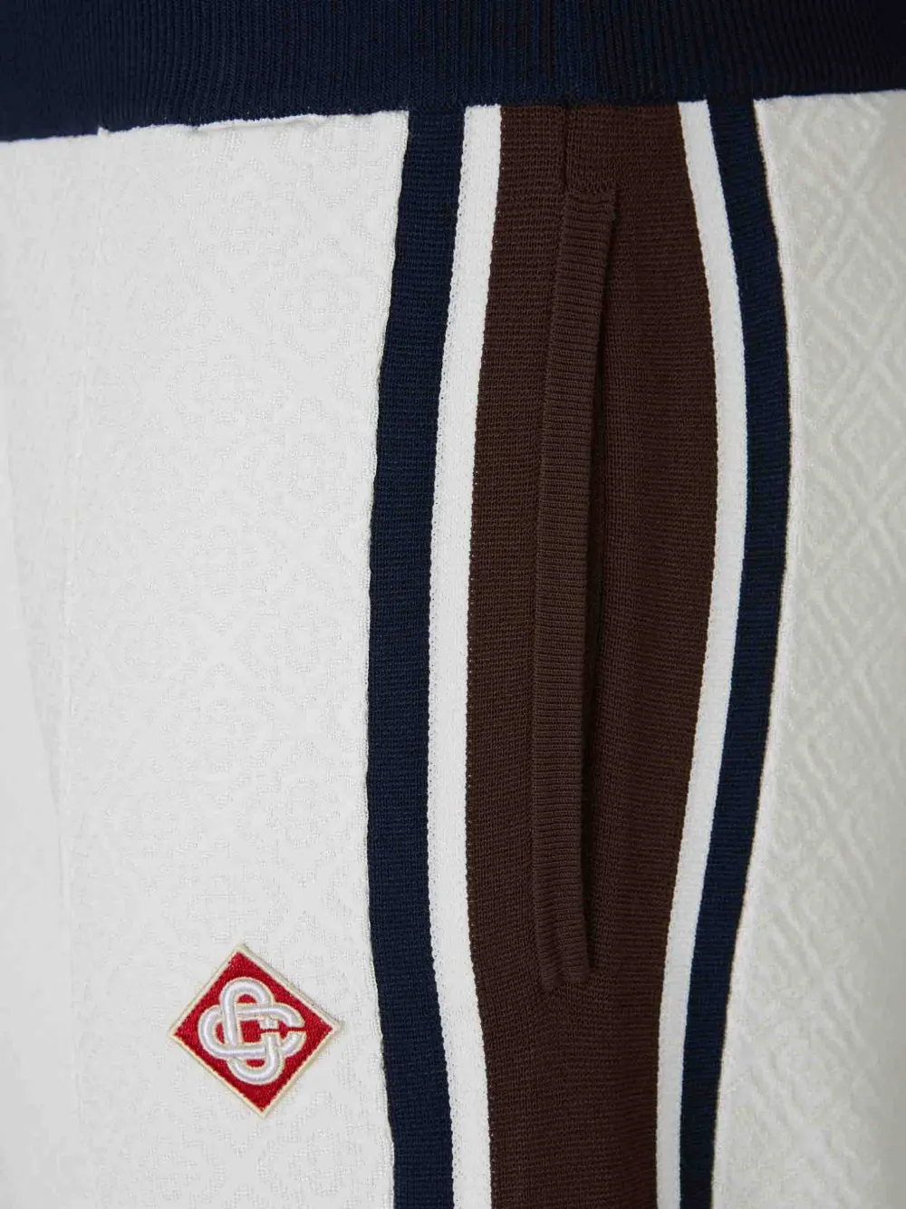 Casablanca Café Cultural Stripe trainingsbroek met logo-patch Wit