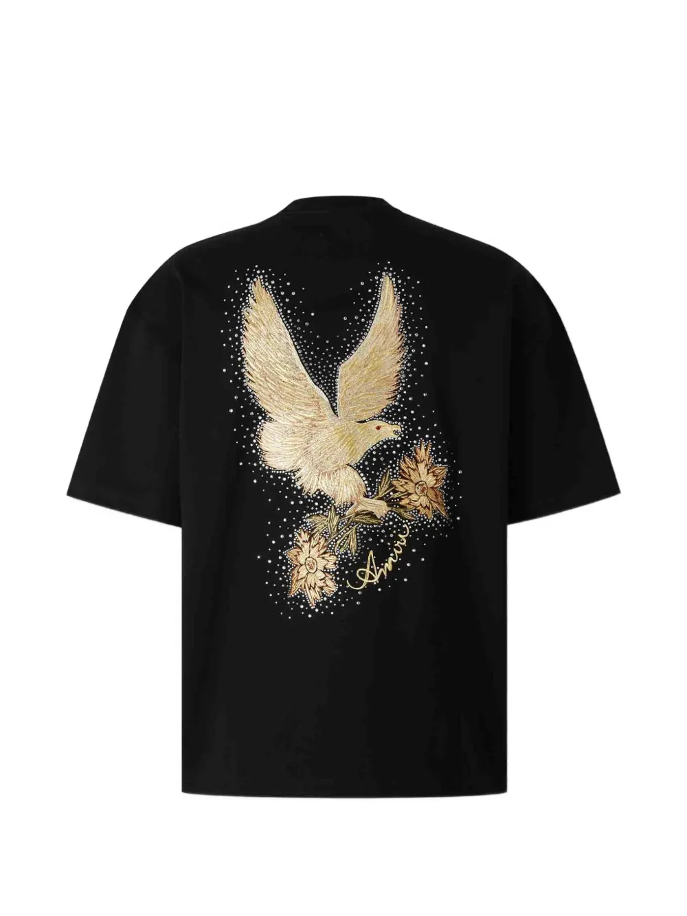 AMIRI crystal-embellished embroidered T-shirt Zwart