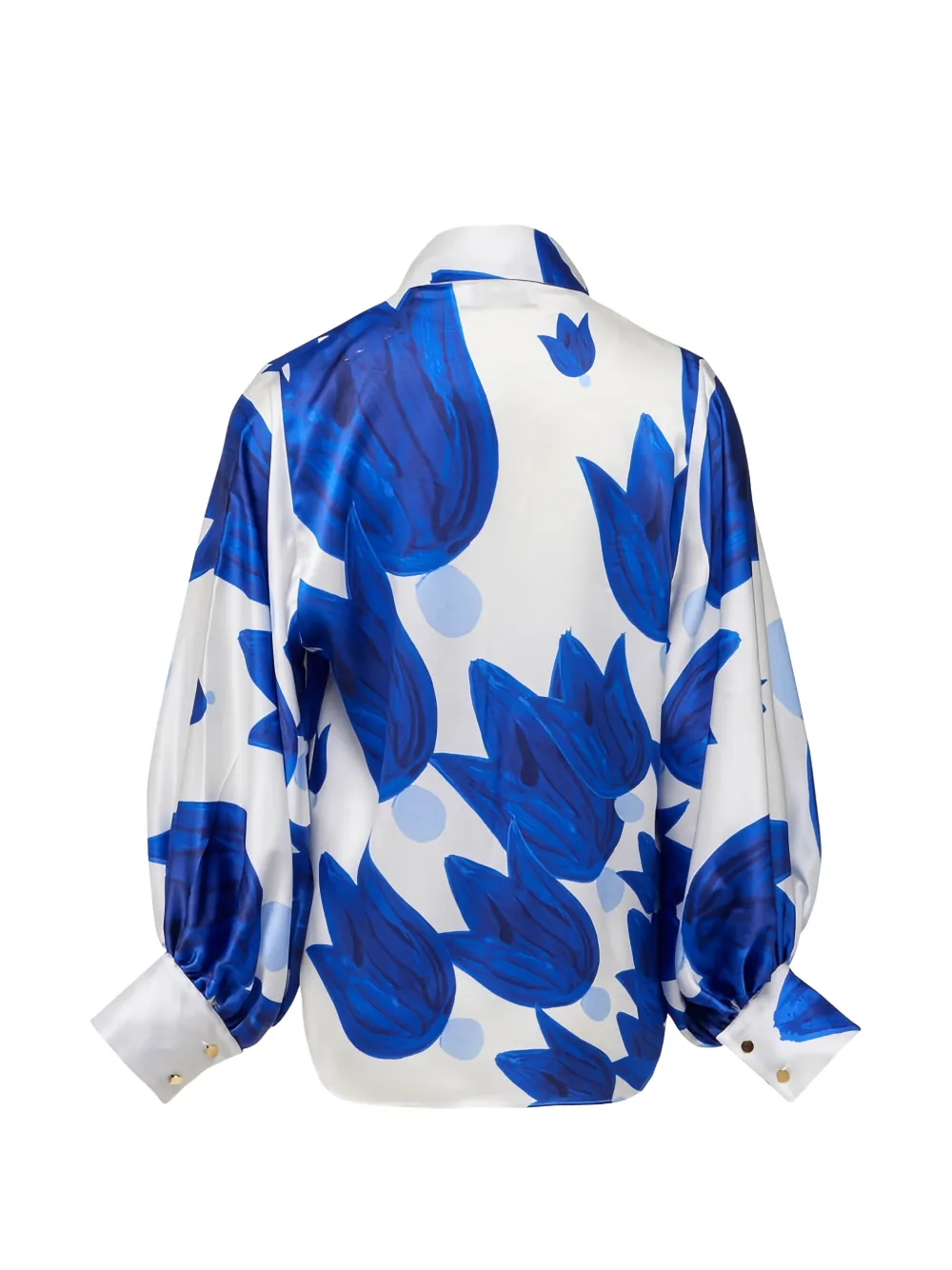 Themis Z Theano Floral-print Silk Shirt in White, view 3