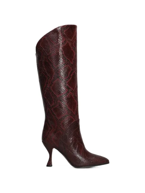 Castagna snake-effect knee-high boots