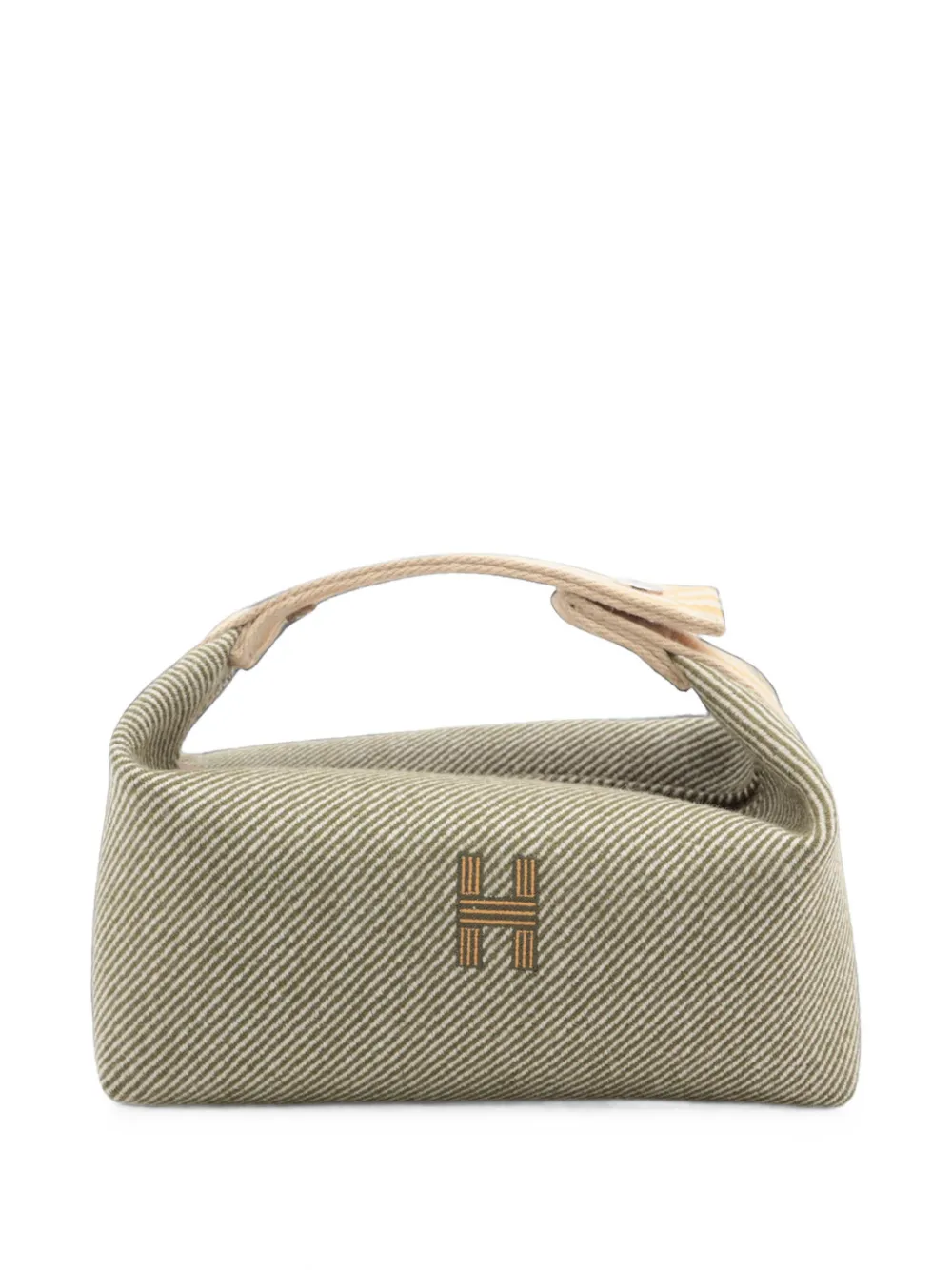 Hermès Pre-Owned 2000-2026 kleine Bride A Brac H Natte Kosmetiktasche aus Wolle - Grün
