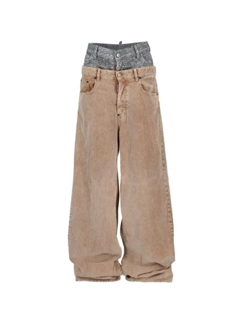 DSQUARED2 Twin Pack layered corduroy trousers