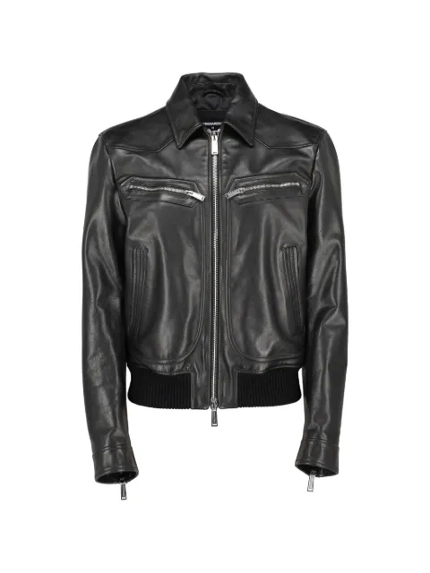 DSQUARED2 zip-up leather jacket