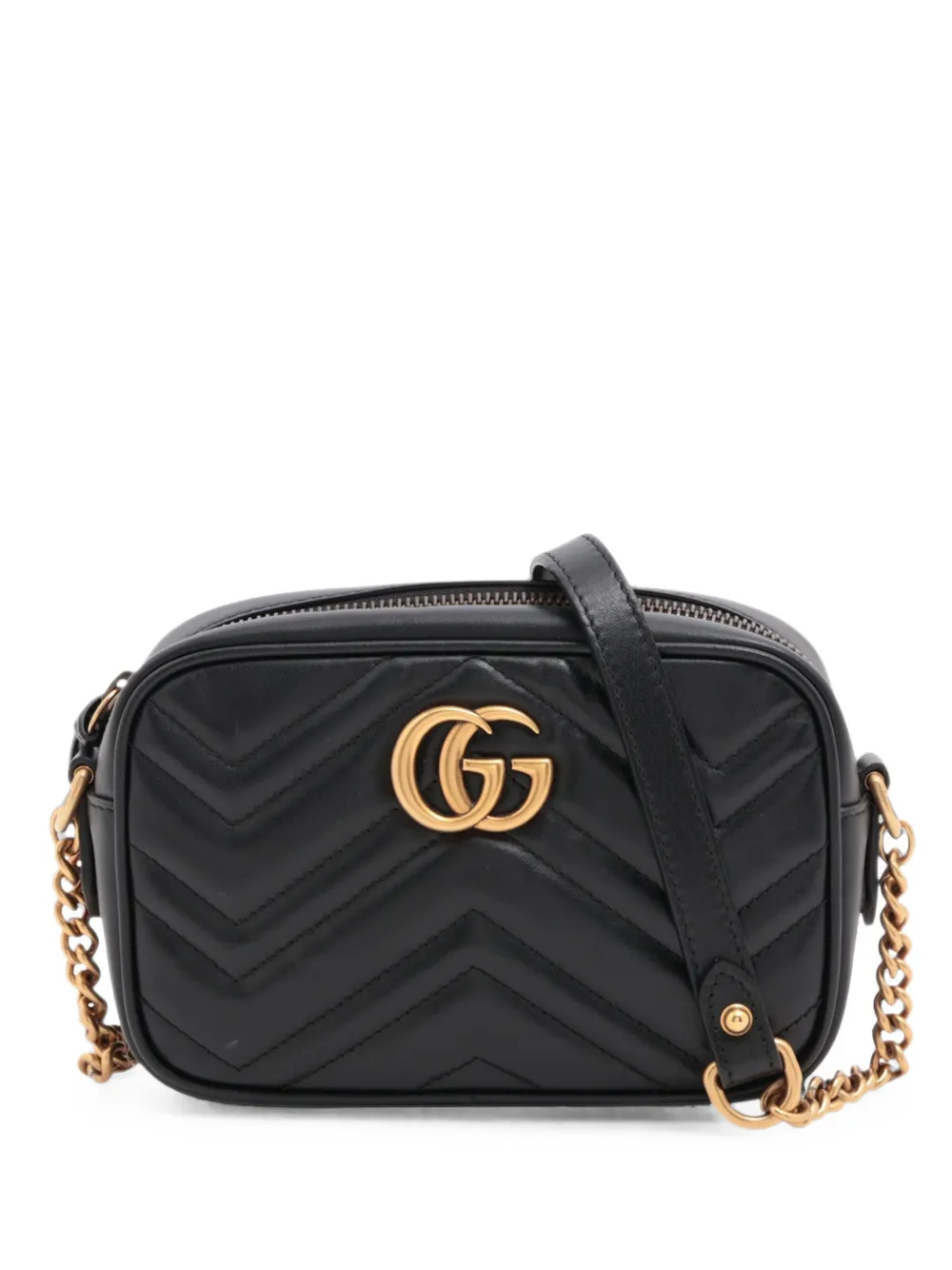 Gucci Pre-Owned Borsa a tracolla GG Marmont mini in pelle matelassé 2016-2026 - Nero