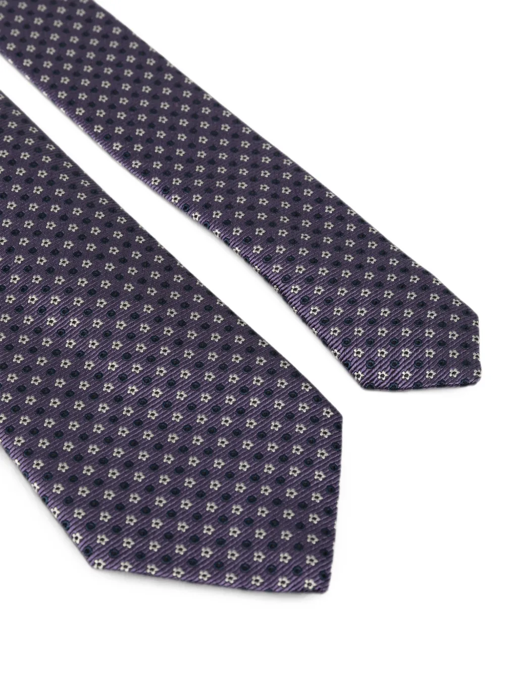 Canali Zijden stropdas met geometrisch patroon Paars