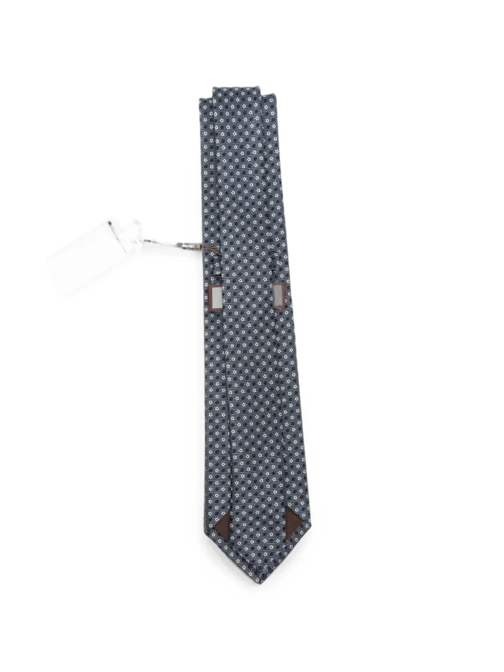 Canali Zijden stropdas met geometrisch patroon Blauw