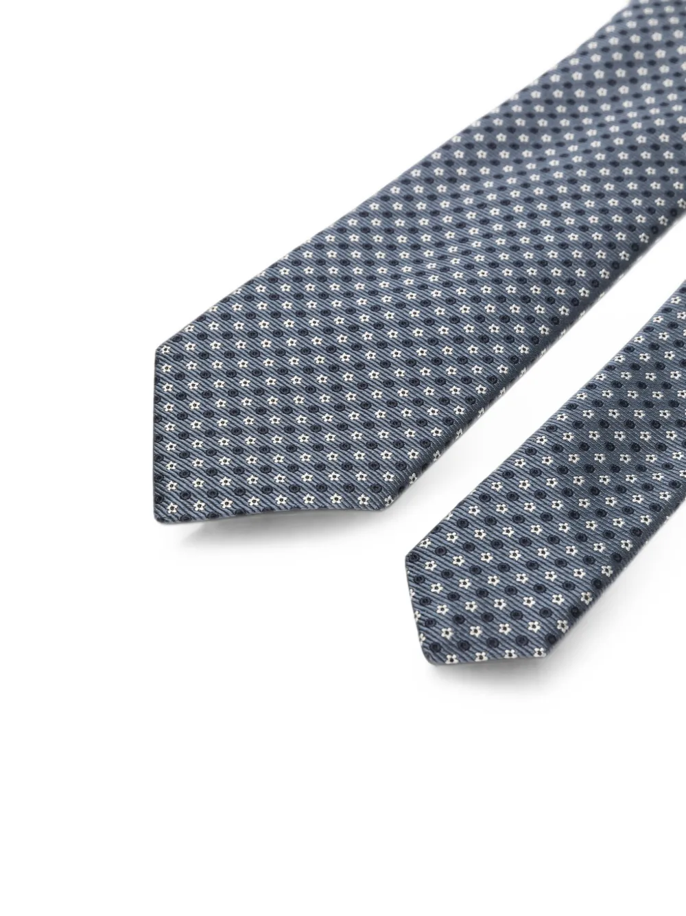 Canali Zijden stropdas met geometrisch patroon Blauw