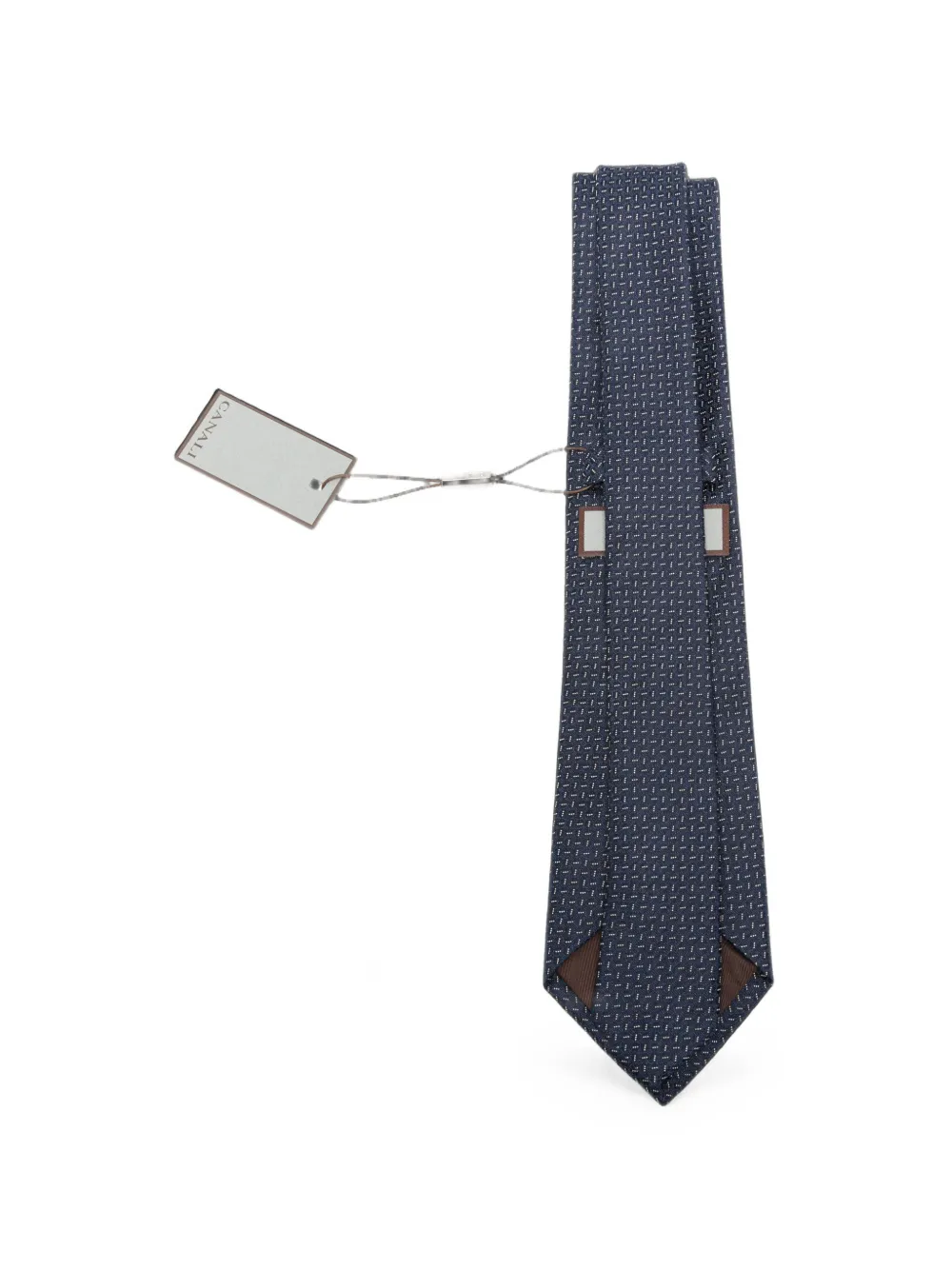 Canali Zijden stropdas met micro-patroon Blauw