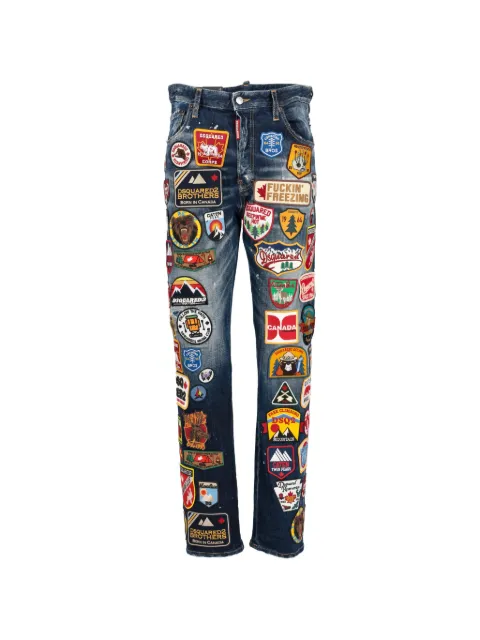 DSQUARED2 patch-detail whiskered jeans