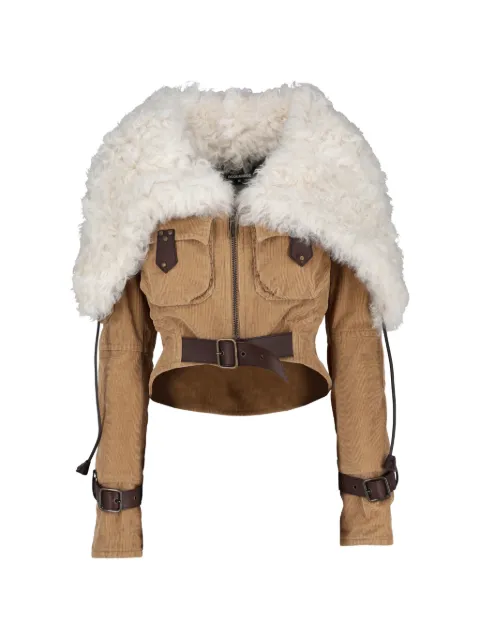 DSQUARED2 shearling-collar corduroy jacket