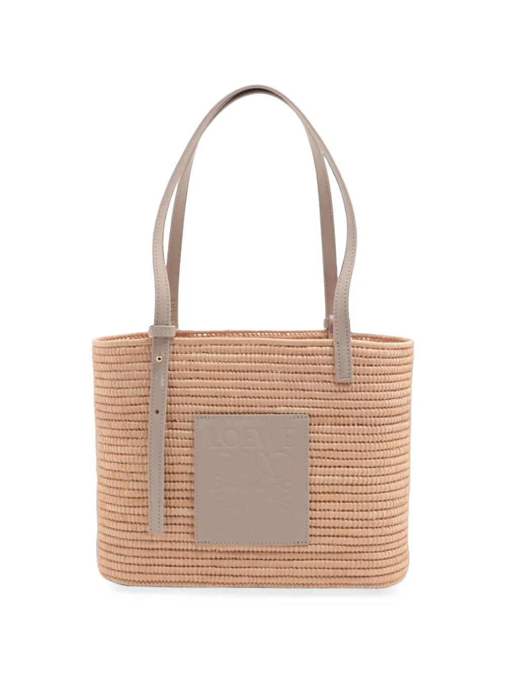 Loewe Pre-Owned 2010-2026 kleine eckige Korbtasche aus Raffiabast - Nude