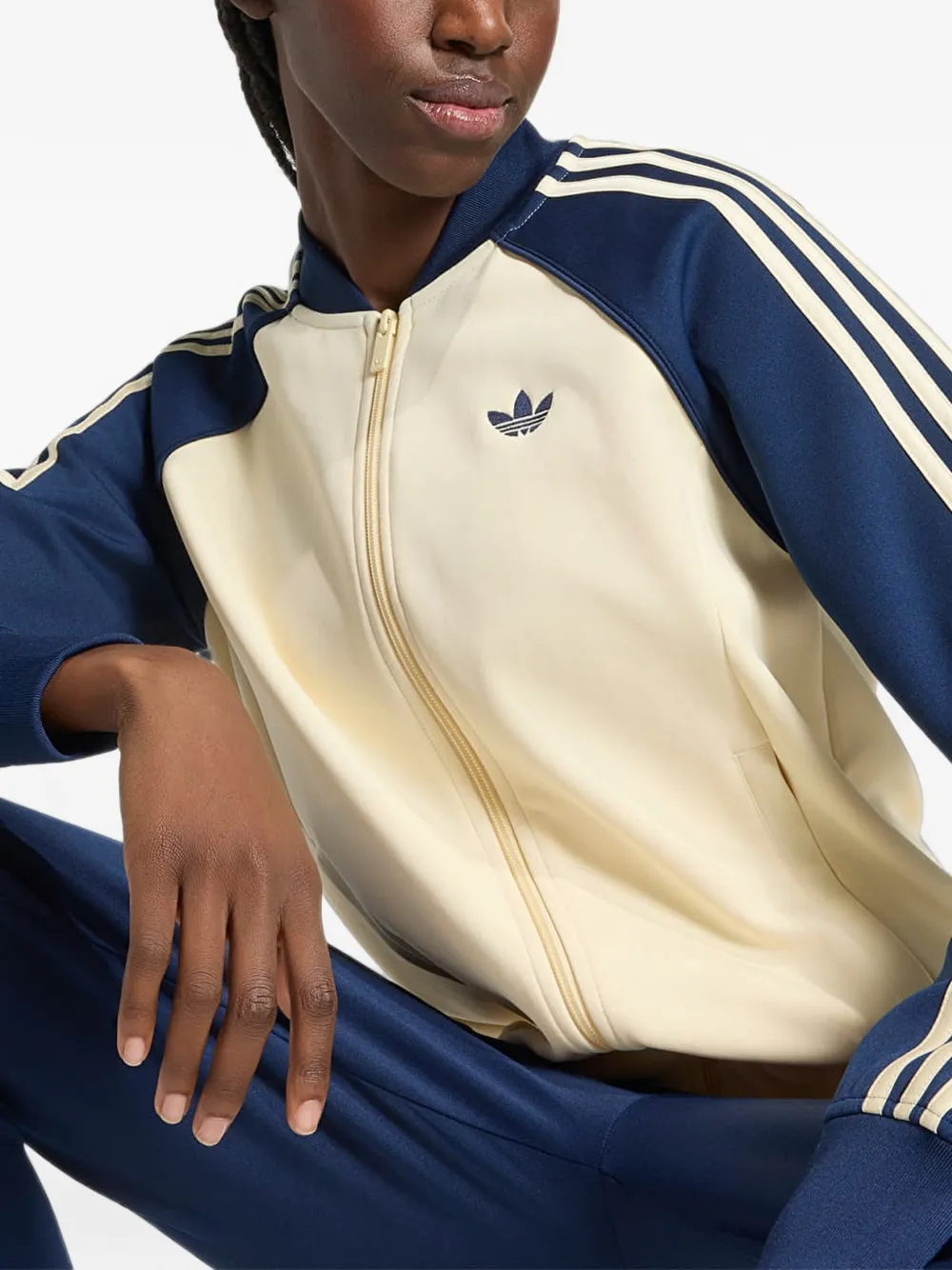 adidas Classic trainingsjack met zijstreep Beige