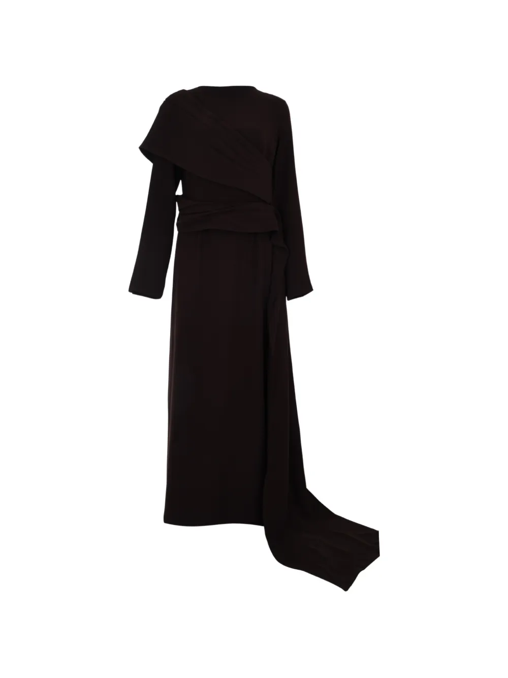 Loodyana pleated wrap-around maxi dress