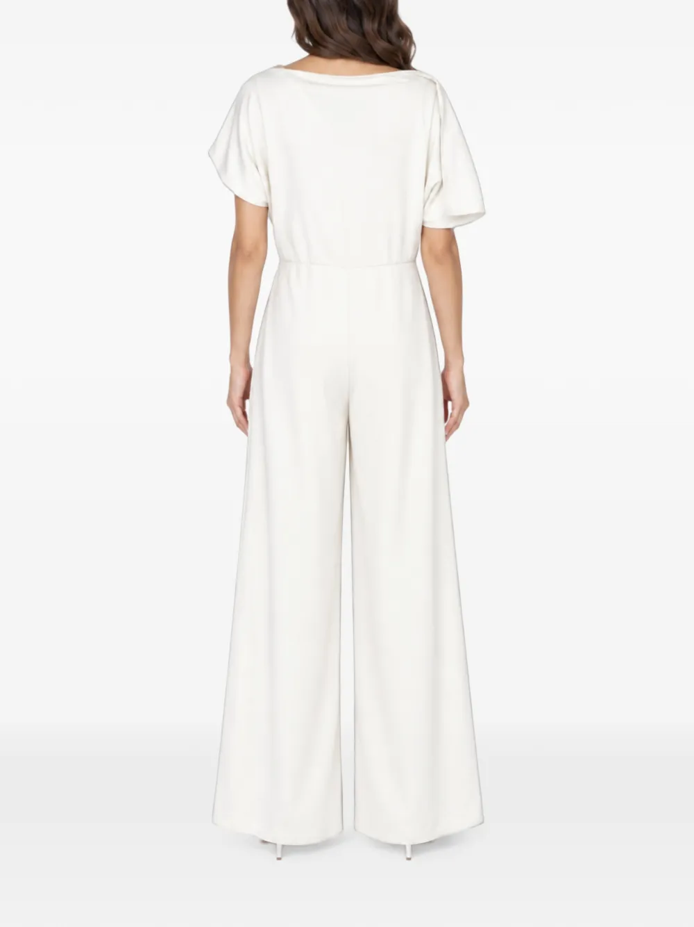 Loodyana floral-embroidered short-sleeve jumpsuit