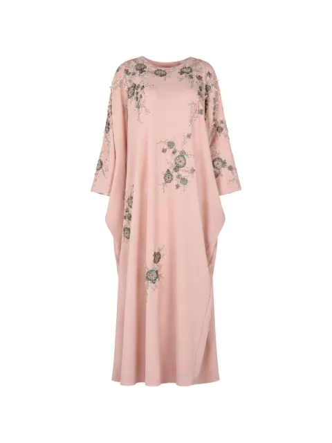 Loodyana embroidered long-sleeve maxi kaftan dress