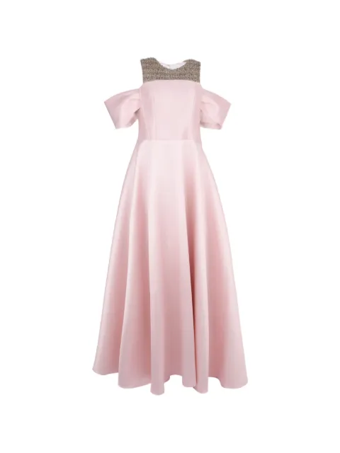 Loodyana vestido largo con hombros descubiertos y cuentas
