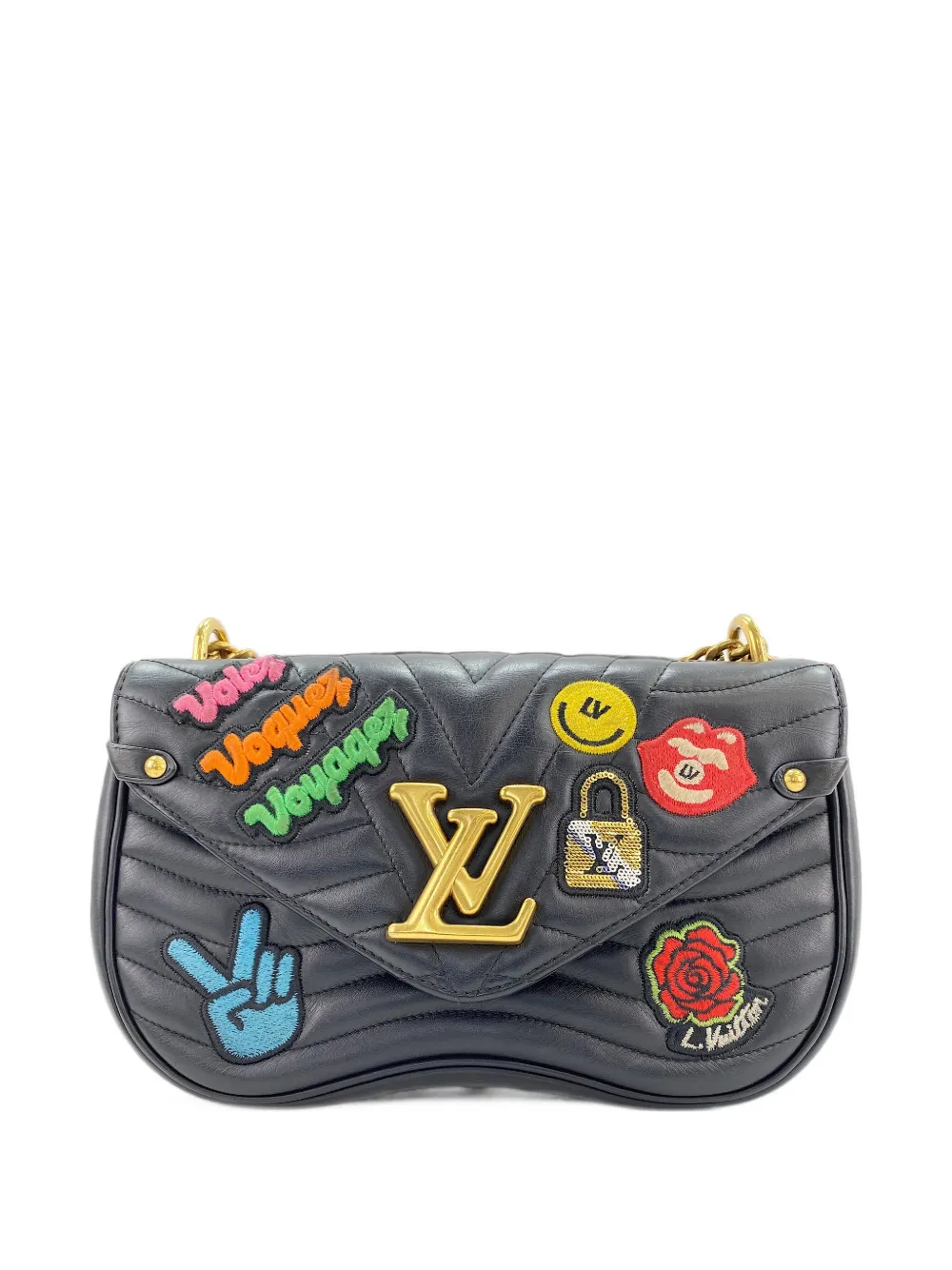 Louis Vuitton Pre-Owned 2018 New Wave patch shoulder bag - Nero