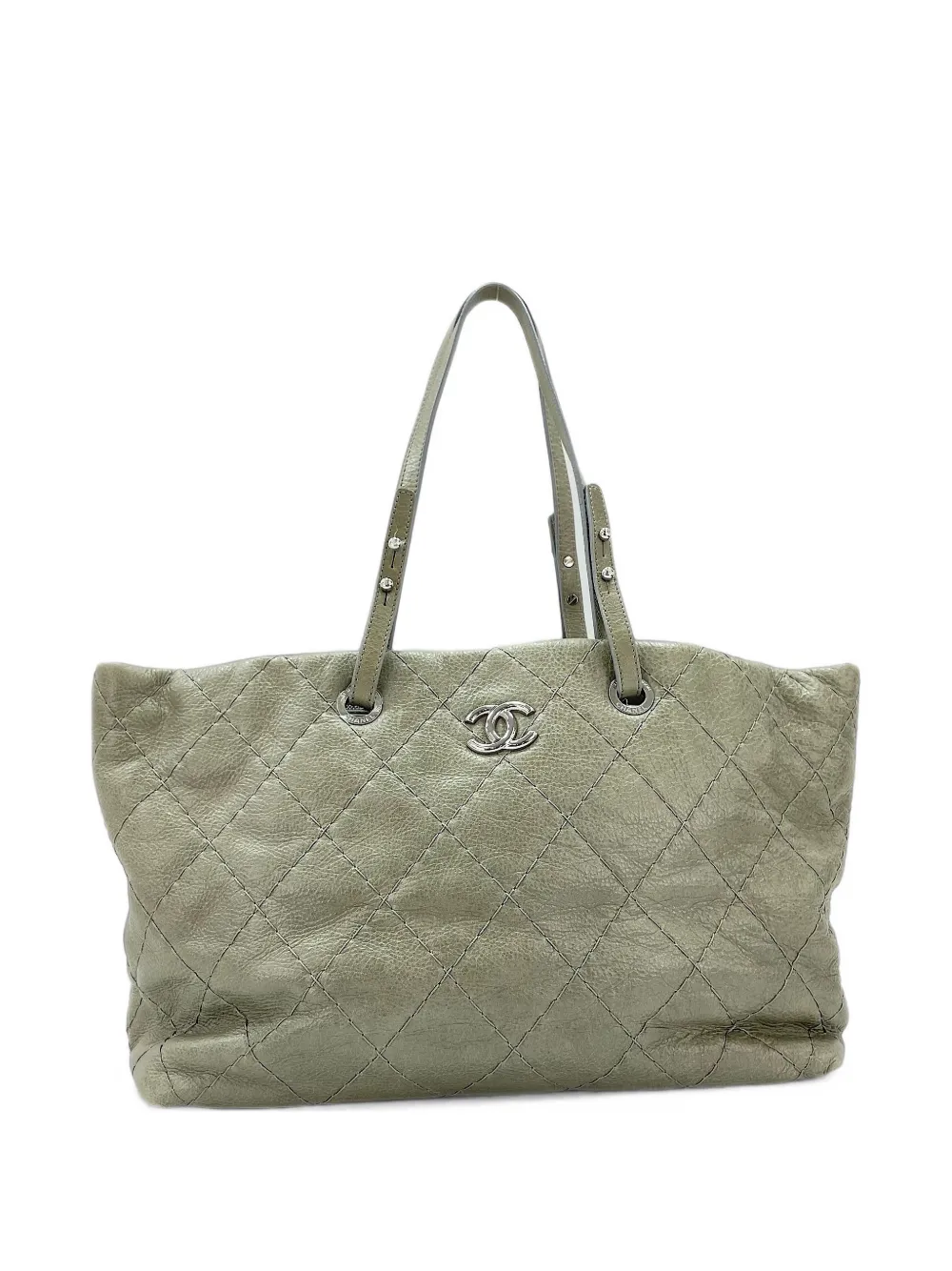 CHANEL Pre-Owned quilted CC logo tote bag - Grigio
