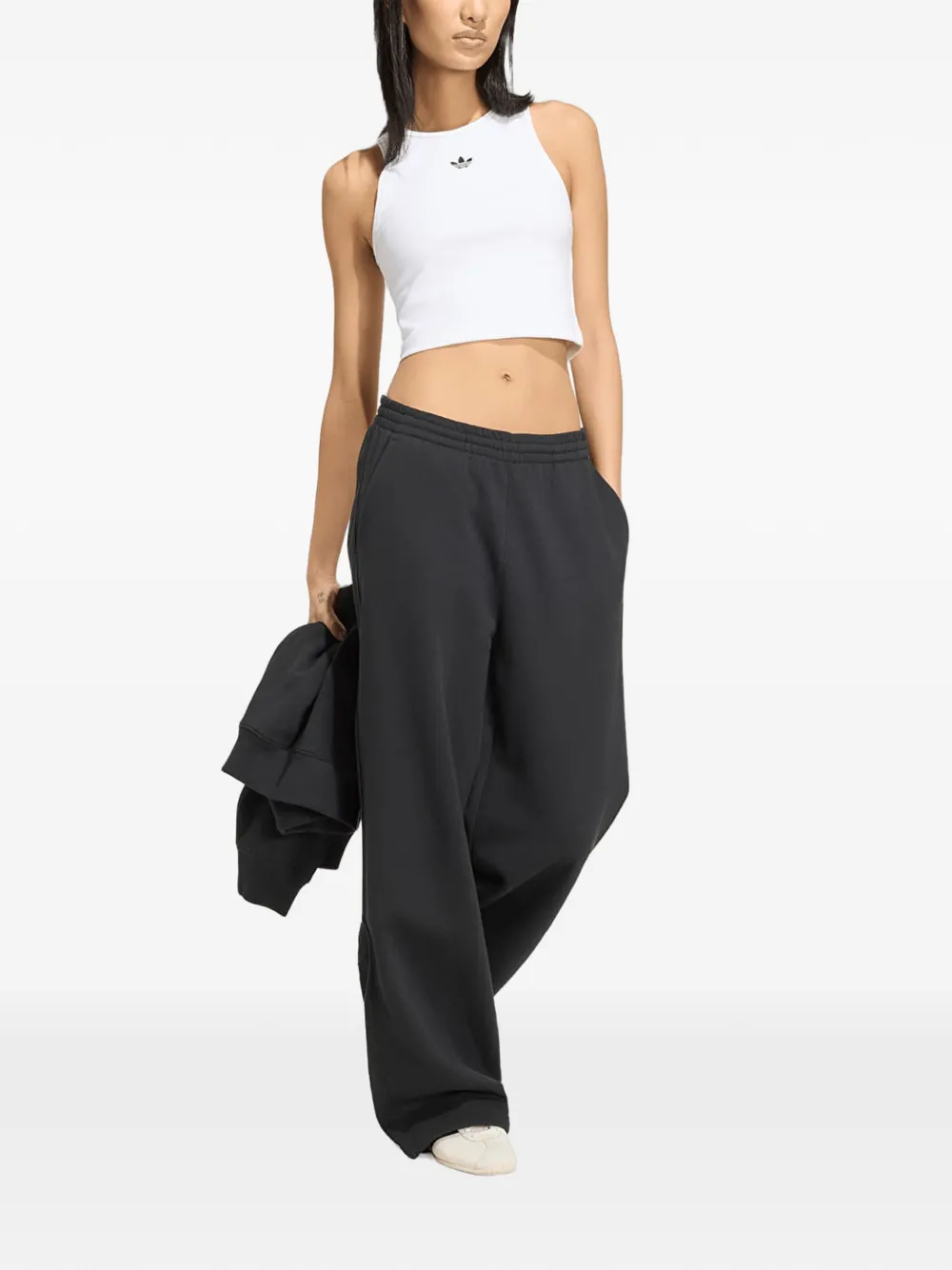 adidas Essentials wide-leg track pants Zwart