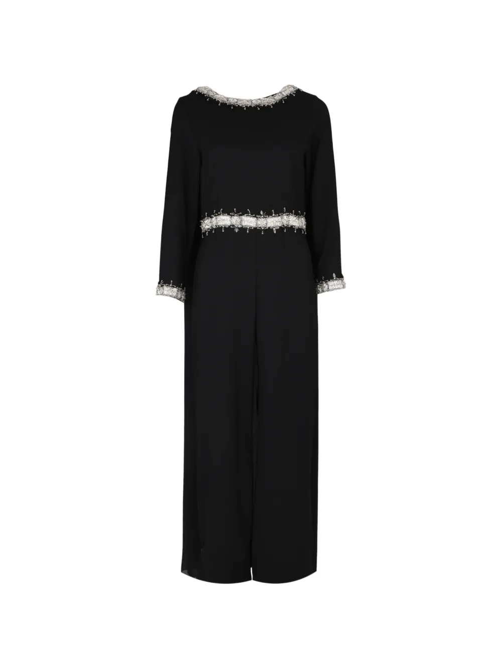 Loodyana hand-embroidered cape-detail jumpsuit - Nero