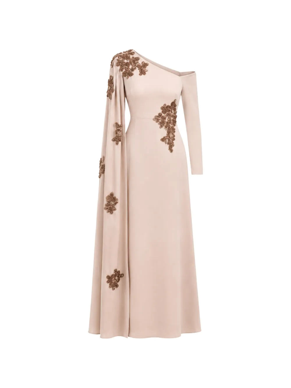 Loodyana embellished asymmetric-neck maxi dress