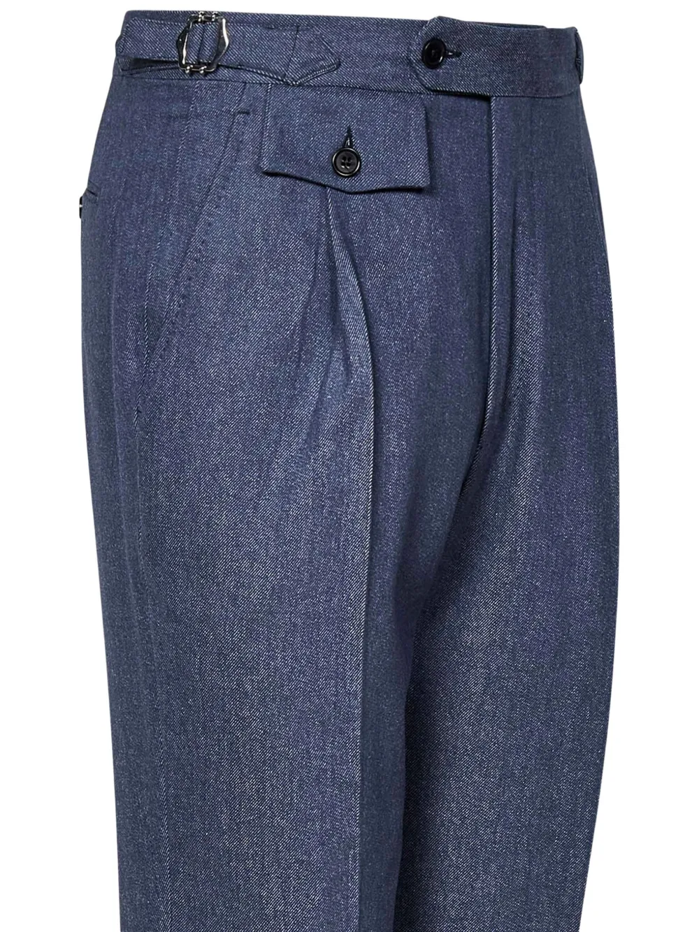 FRANZESE COLLECTION Wollen plooibroek Blauw