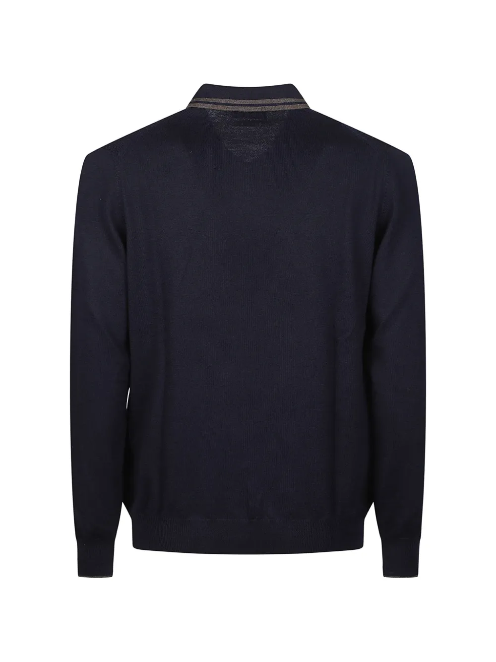 Fay Poloshirt met kwartrits en gestreepte afwerking Blauw