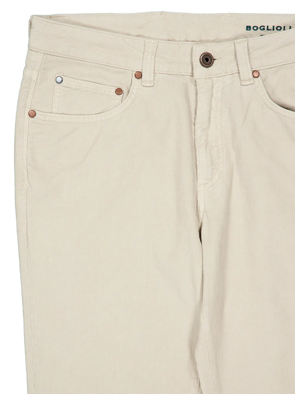 Boglioli Ribfluwelen straight broek Beige