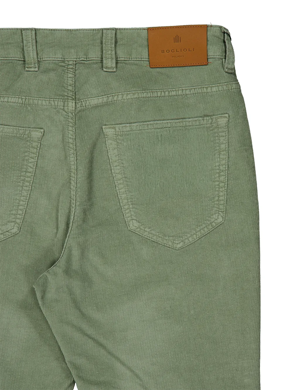 Boglioli Ribfluwelen straight broek Groen