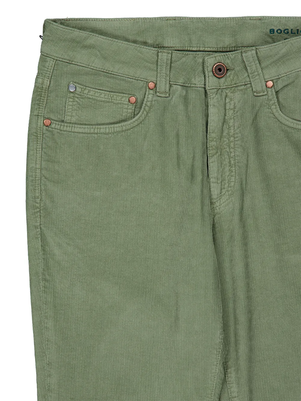 Boglioli Ribfluwelen straight broek Groen