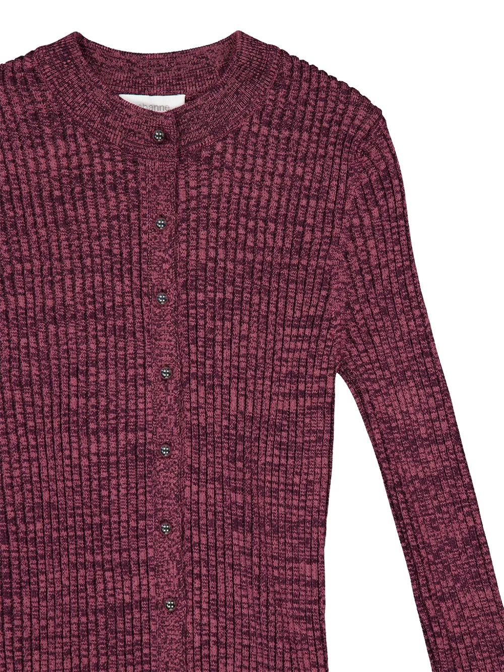 Rabanne ribbed-knit buttoned cardigan Paars