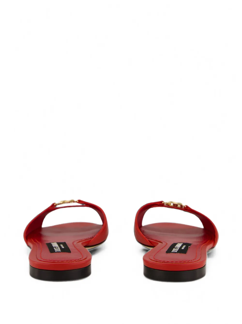 Dolce & Gabbana DG Logo leather slides Rood