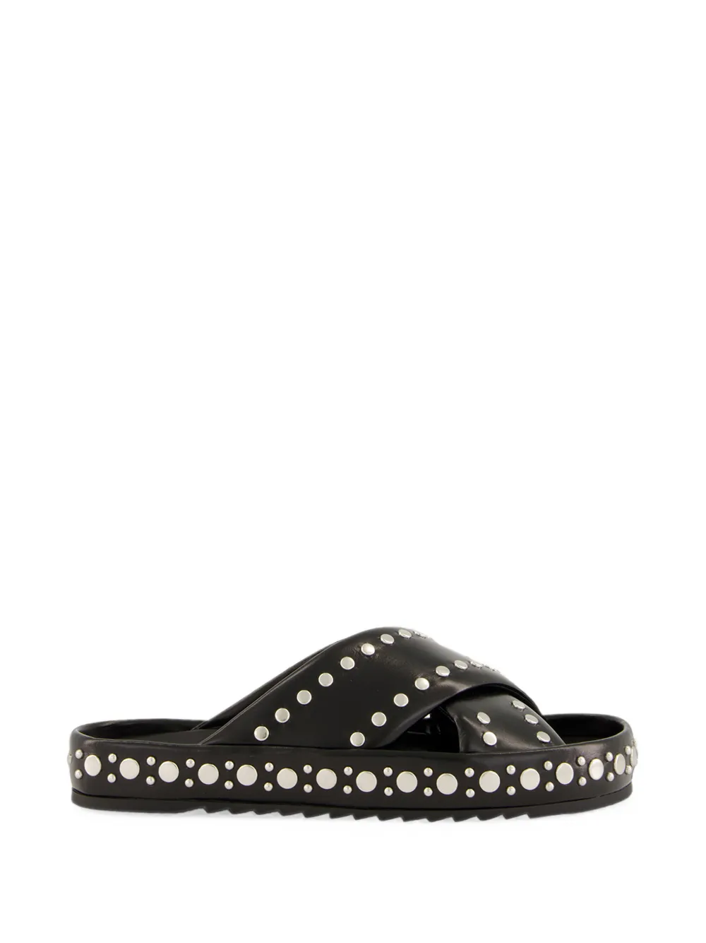 FENDI stud-embellished crossover-strap slides