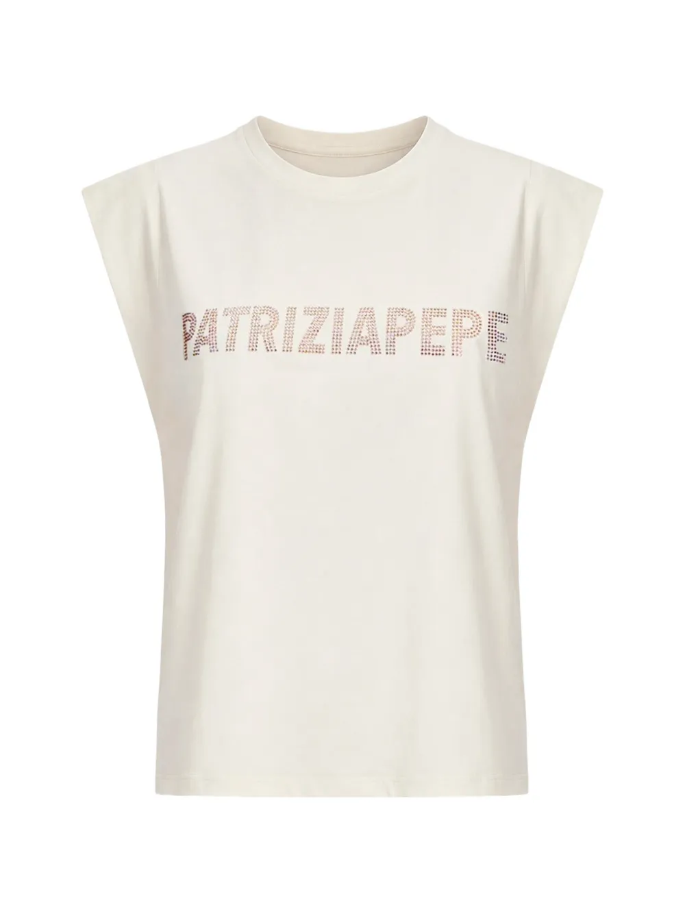 Patrizia Pepe rhinestone-logo tank top - Toni neutri