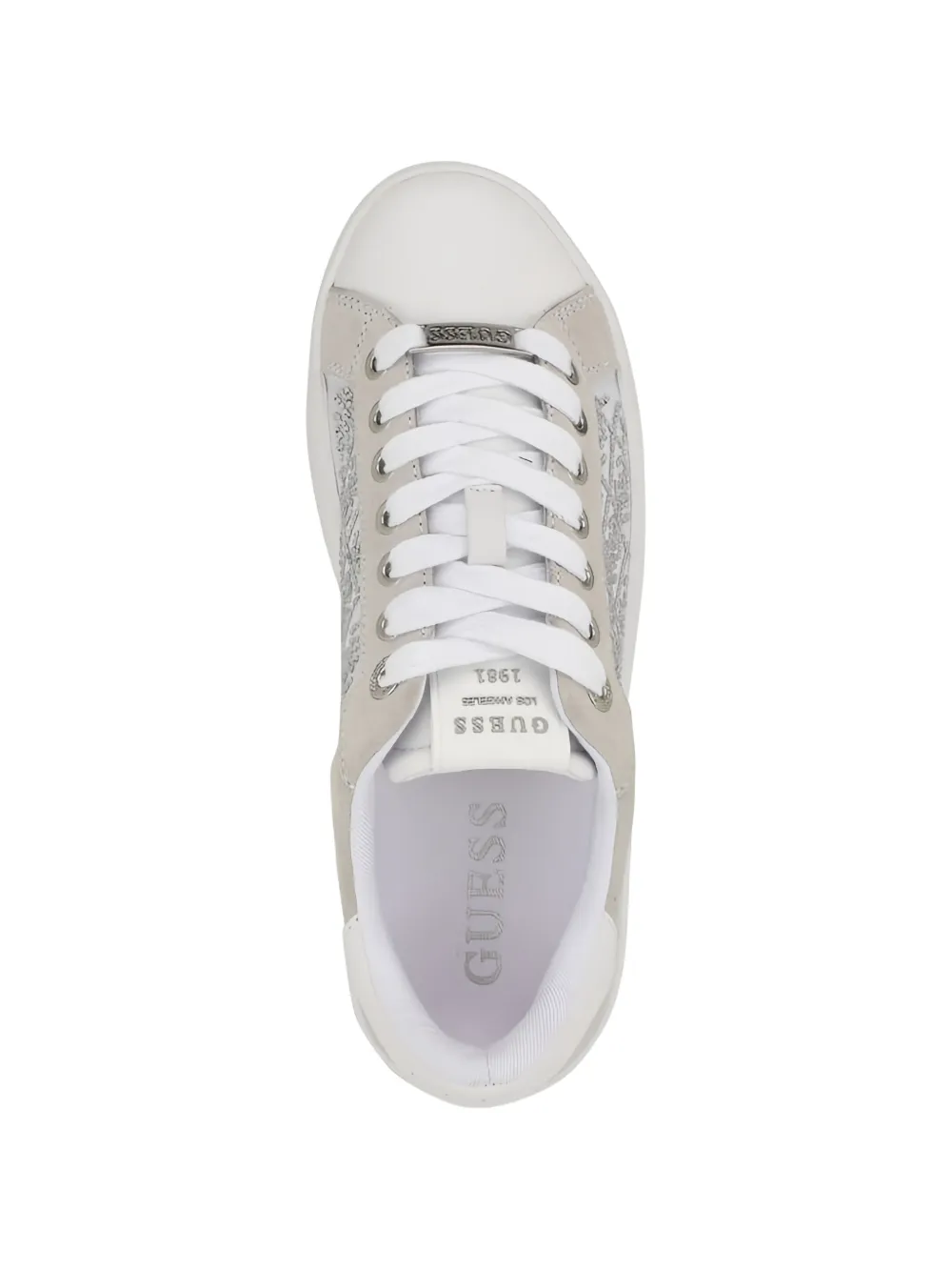 GUESS USA Roki rhinestone-embellished low-top sneakers Wit