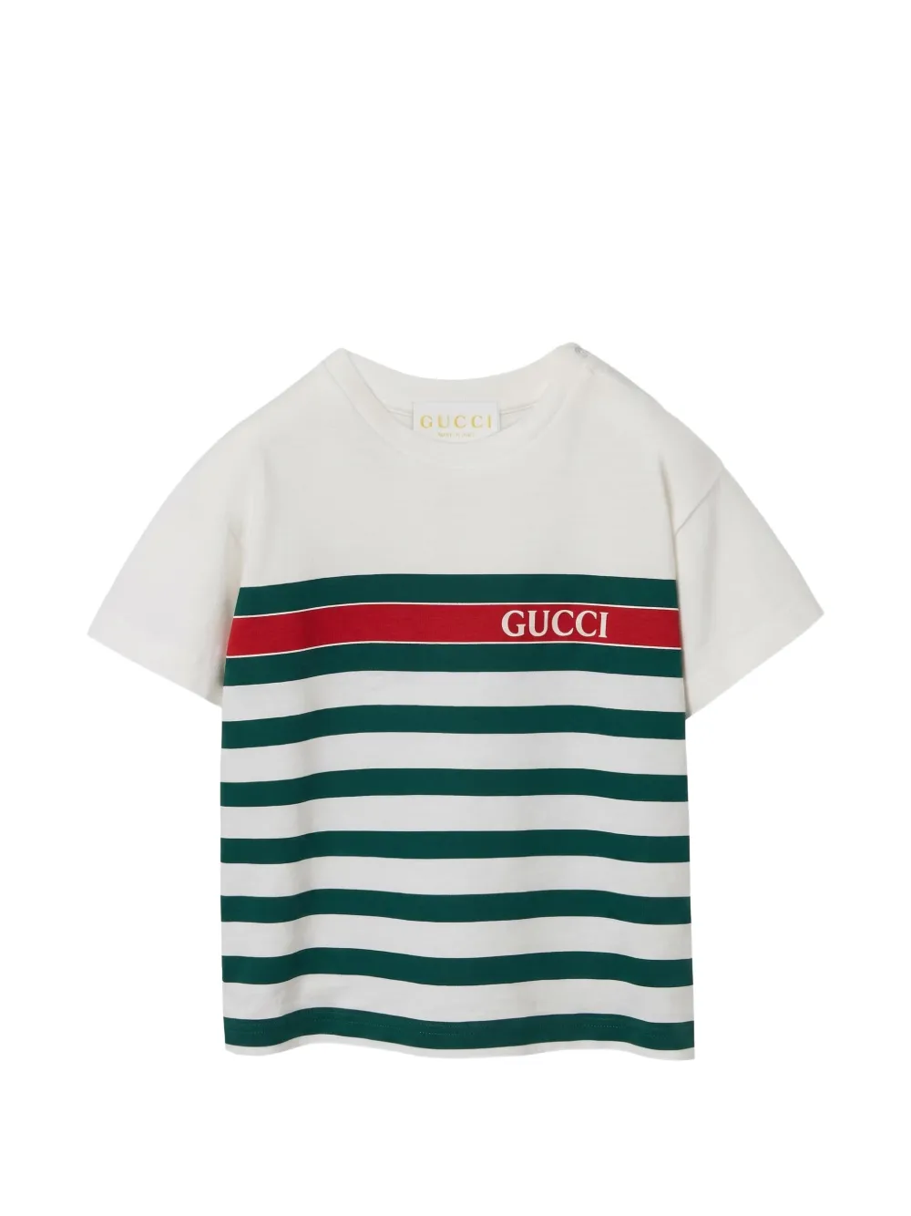 Gucci Kids logo-print striped T-shirt Wit