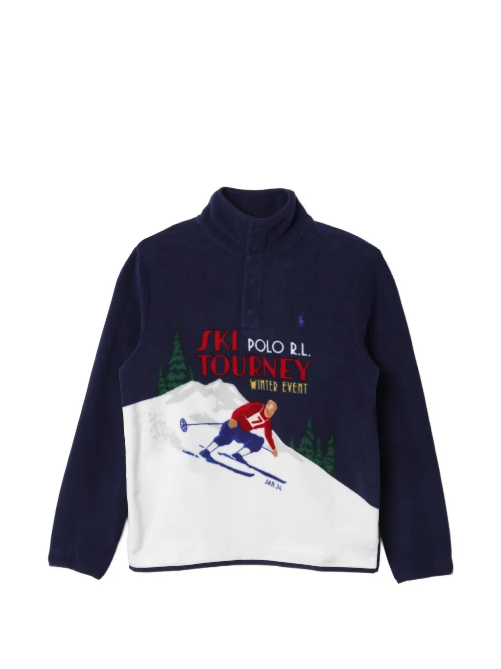 POLO RALPH LAUREN KIDS fleece graphic-print sweatshirt - Blu